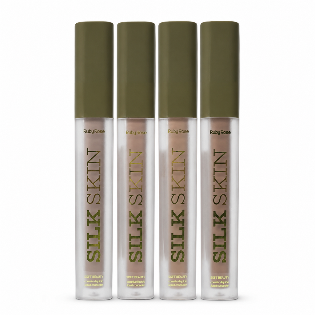 Corretivo Líquido Silk Skin Soft Beauty Ruby Rose Cobertura Natural Maquiagem Facial