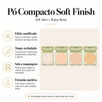 Pó Compacto Soft Finish Silk Skin Ruby Rose Efeito Matte Aveludado